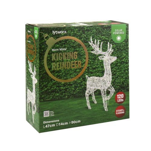 Lytworx 90cm Warm White Solar Standing Reindeer - Bunnings New Zealand