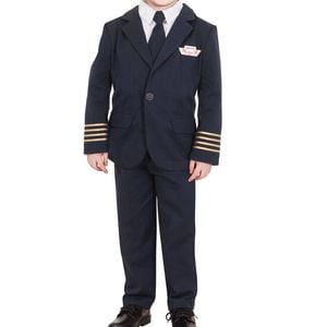 Qantas Pilot Halloween Costume Child Captain Uniform with Jacket, Pants and Tie, 6-8-Years