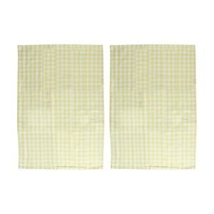 2pc Maine & Crawford Cyrene Gingham 60x40cm Cotton Tea Table Towel Pastel/Yellow
