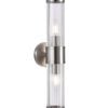 CLA Lighting Tiempo Interior Up/Down Tubular Clear Glass Wall Light Satin Chrome