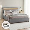 Artiss Bed Frame Double Size LED Gas Lift Grey COLE