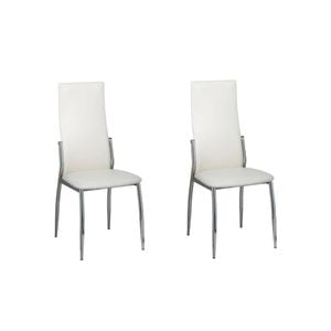 vidaXL 2x Dining Chairs White Artificial Leather PU Premium Kitchen Cafe Seat