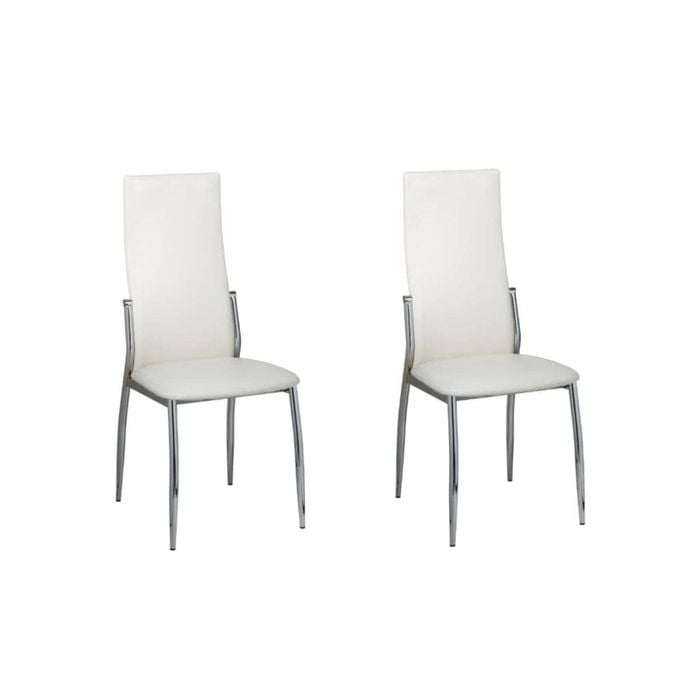 vidaXL 2x Dining Chairs White Artificial Leather PU Premium Kitchen Cafe Seat
