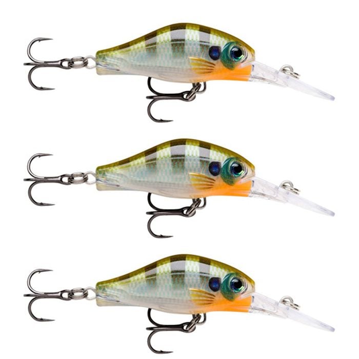 3x Rapala 4cm Shadow Rap Fat Jack Crankbait Fishing Lures - Blue Gill
