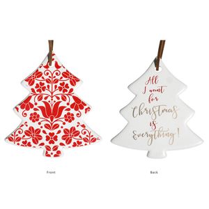 LVD Tree Floral Home/Office Hanging X-mas Display Ornament Decor 8x9cm Red
