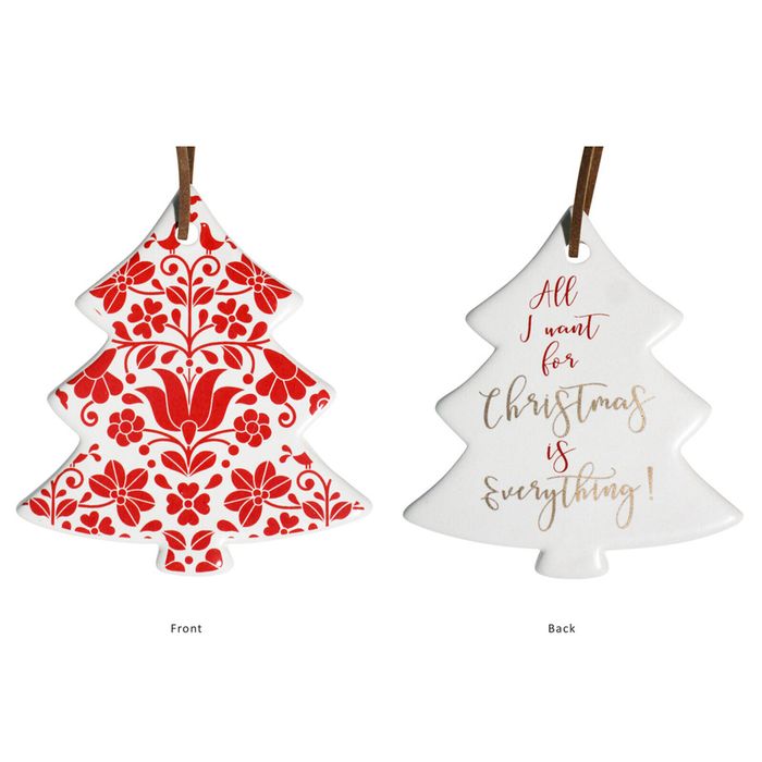 LVD Tree Floral Home/Office Hanging X-mas Display Ornament Decor 8x9cm Red
