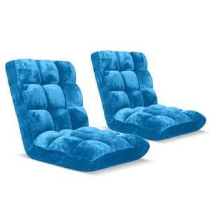 SOGA 2X Blue Floor Recliner Sofa Chair