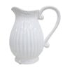 Lvd Provincial Ceramic Ribbed Jug/vase Home/garden Decor 20x20x15cm White