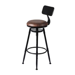 Levede Bar Stools Height Adjustable Swivel PU Leather Seat Black