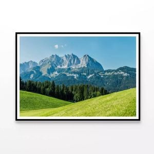Meadows Scenery with Mountains  Print 100% Australian Made 90x60cm  (Poster)