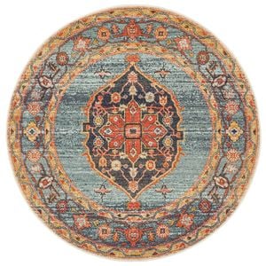The Rug Connection Heritage 862 Rust 240x240cm - Large Round Transitional Pet Friendly Indoor Rug