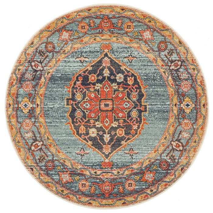 The Rug Connection Heritage 862 Rust 240x240cm - Large Round Transitional Pet Friendly Indoor Rug