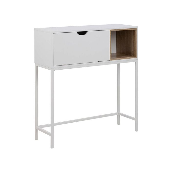 Modern Furniture BATLEY Study Desk Console 91.5cm - White & Natural
