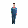 More Than Party Kids Creepy Halloween Costume Striped Jumpsuit Overalls 10-12y