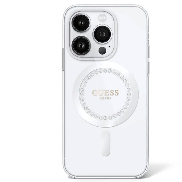 Guess Diamond Edition for iPhone 16 Pro Max - White, Magsafe