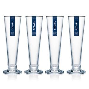 4PK Strahl Polycarbonate Footed Pilsner 414ml Plastic Beer Drinkware/Barware