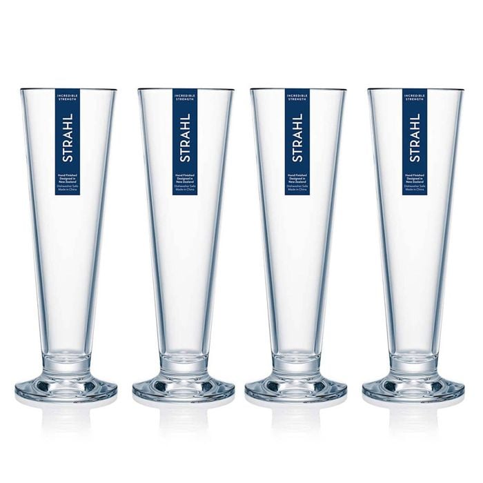 4PK Strahl Polycarbonate Footed Pilsner 414ml Plastic Beer Drinkware/Barware