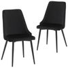 Dining Chair Velvet Black - Set of 2