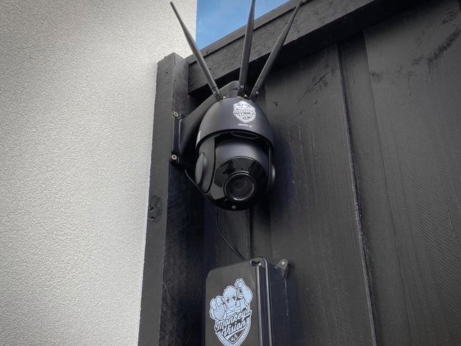 monkey vision sentry camera on a door