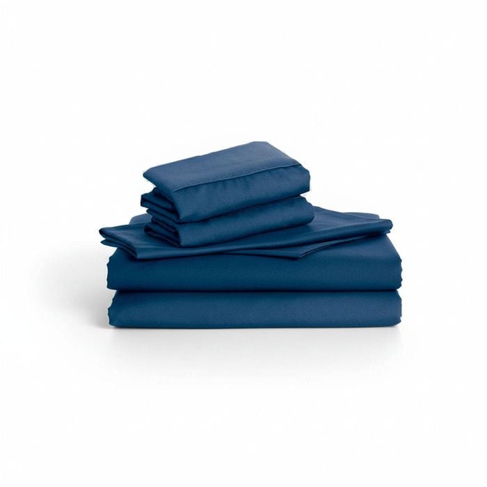 2000TC Super King Fitted Sheet Set with 2 Pillow Cases - Ultra Soft Microfiber, Deep Pocket - Navy