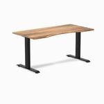 Desky Fixed Height Tiger Bamboo Ergo Edge Desk 1500x750mm Matte Black Leg