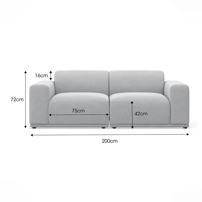 Bailey Seater Cloud Grey Modular Fabric Sofa