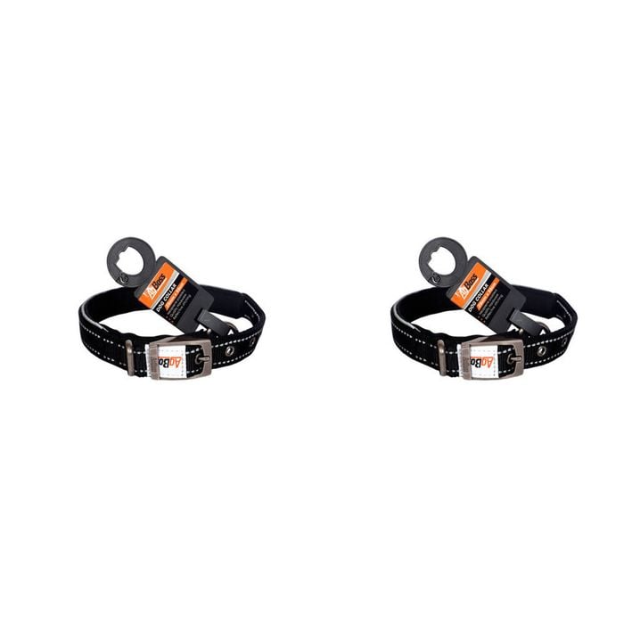 2PK AgBoss Working Farm Pet Dog Collar Reflective Black 0.025x55cm 22 inch