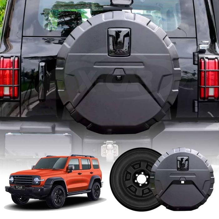 Spare Wheel Cover with Fake Tyre for GWM Tank 300 2023-Onwards Tire Protective case Matt Black
