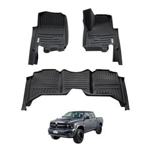 AUSGO Car Floor Mats for RAM 1500 DS Series Crew Cab 2017-2022 All-Weather Floor Liners