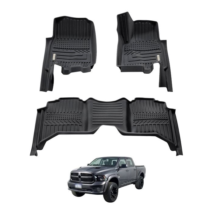 AUSGO Car Floor Mats for RAM 1500 DS Series Crew Cab 2017-2022 All-Weather Floor Liners