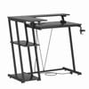 Ufurniture 100cm L-shape Gaming Desk With Rgb Led & Power Outlet Convertible Corner Racing Gamer Table With Monitor Stand