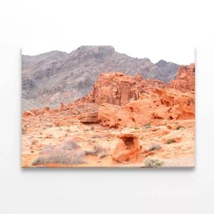 Red Rocks View with Mountains  Print 100% Australian Made 120 x 90cm  (Stretched)