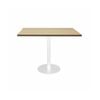 Olg Disc Meeting Table White Frame New Oak Smooth Top 900mm Square