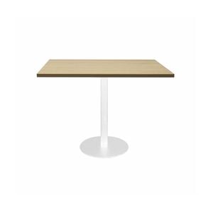 Olg Disc Meeting Table White Frame New Oak Smooth Top 900mm Square
