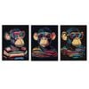 3pcs Fashion Glasses Monkey Print 100% Australian Made 3 x 40x60cm (Metal Print)