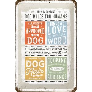 Nostalgic Art 20x30cm Medium Metal Wall Hanging Sign Dog Rules