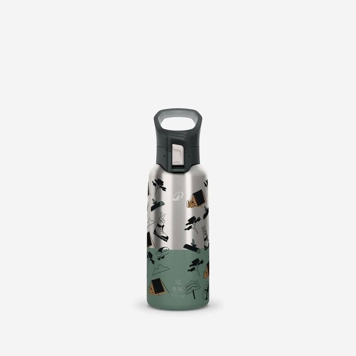 Decathlon - 0.5l Stainless Steel Insulated Flask 900 With Quick-release Cap For Hiking - No Size