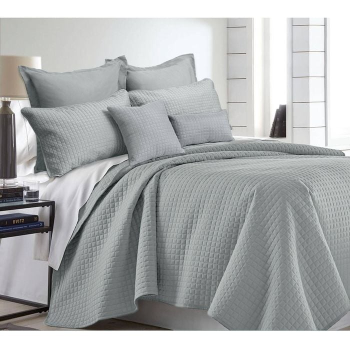 Ramesses 7 Piece Premium Hotel Collection Comforter Set Silver Queen