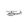 Ignite Laser Bell UH-1 Med Huey - Medical Evacuation Helicopter Silhouette Metal Wall Art Coated Black 15.7 inch - 40 cm