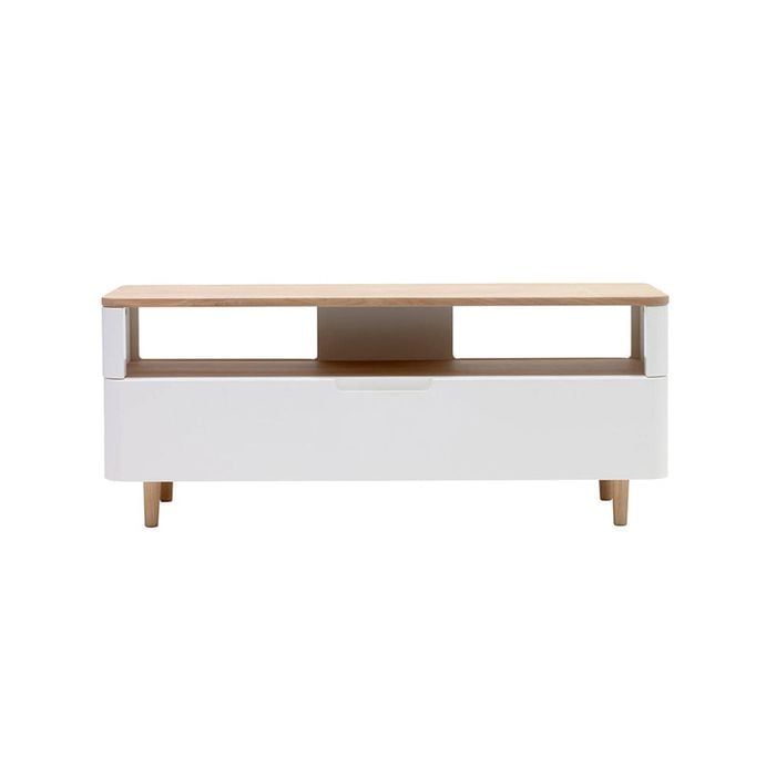 Modern Furniture SIENNA Entertainment TV Unit 120cm -  Natural & White