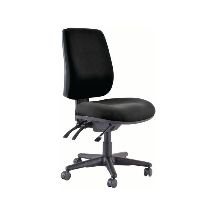 Buro Roma High Back Task Chair 3 Lever No Arms Black Fabric Seat And Back