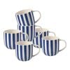Salt & Pepper Anja Mugs 450mL - Set of 6 - Klein Blue Stripe