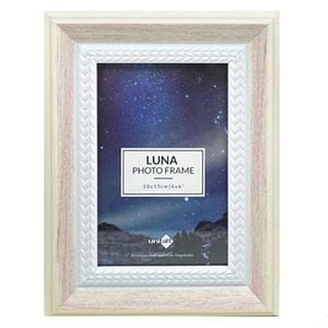 Unigift Luna Cream Trim Border Glass Picture Photo Frame 10x15cm Pink