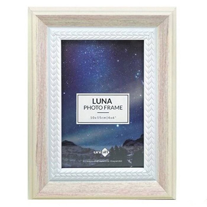 Unigift Luna Cream Trim Border Glass Picture Photo Frame 10x15cm Pink