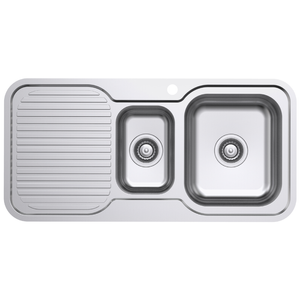 Everhard 980mm 1TH RH Stainless Steel Classic Standard 1.5 Bowl And Drainer