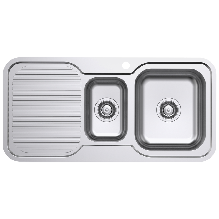 Everhard 980mm 1TH RH Stainless Steel Classic Standard 1.5 Bowl And Drainer