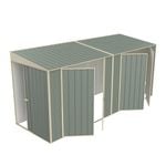 Build-a-Shed 1.5 x 4.5 x 2.0m Green Skillion Double Plus Double Hinged Side Doors Shed