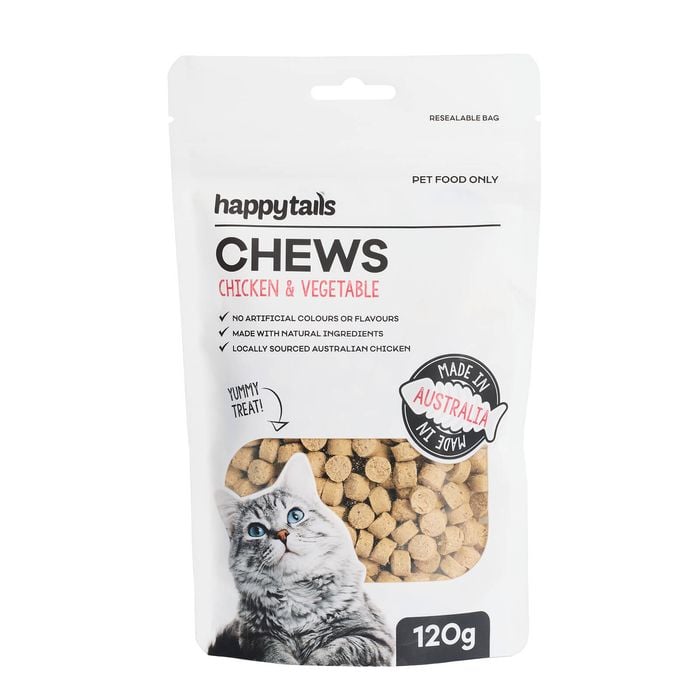 Happy Tails 120g Cat Treat Chicken and Vegetable Chews