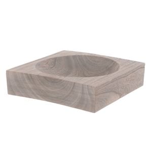 Amalfi Cillian Wooden Bowl Grey Wash 25x25x6cm