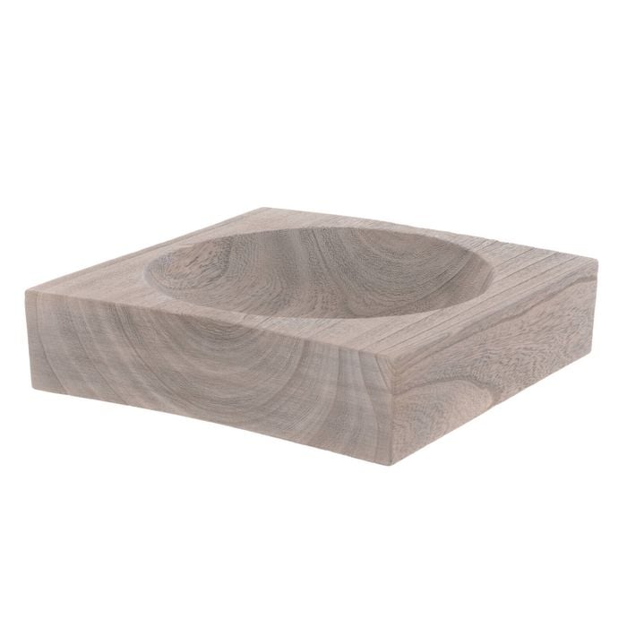 Amalfi Cillian Wooden Bowl Grey Wash 25x25x6cm